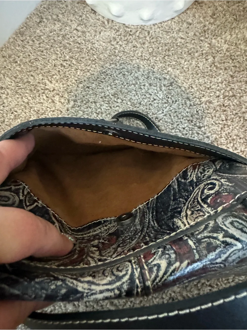 Patricia Nash Floral Paisley Crossbody in Black, Red, Cream